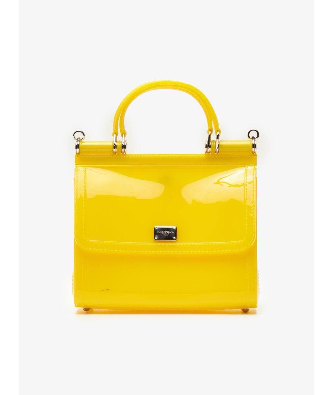 DOLCE&GABBANA Желтая сумка с короткими ручками, фото 5