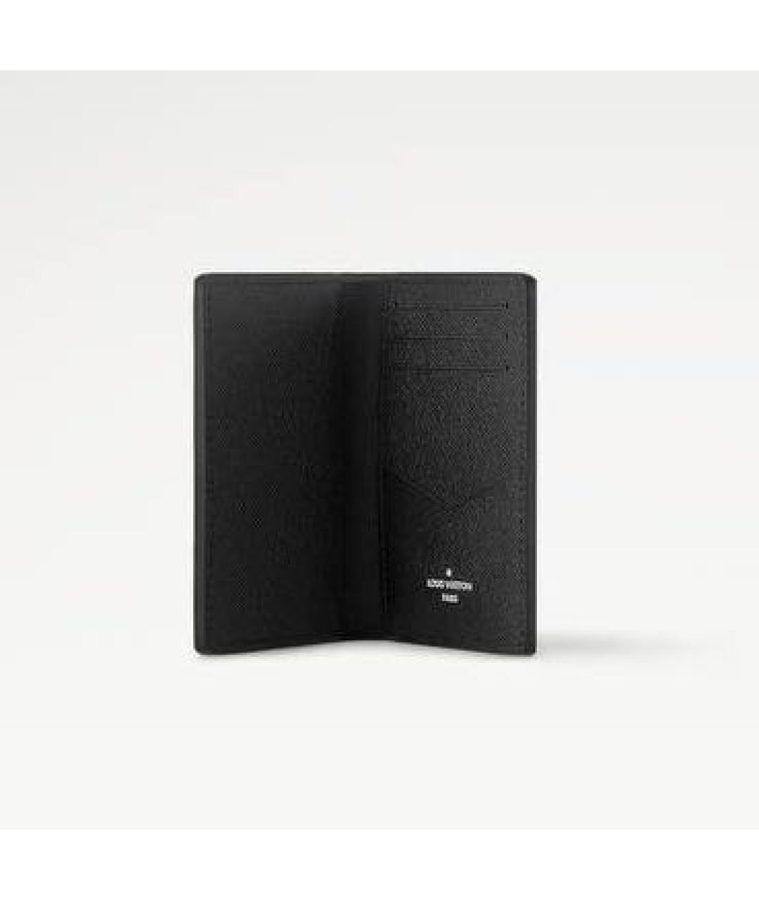 LOUIS VUITTON Черный кожаный кардхолдер, фото 3