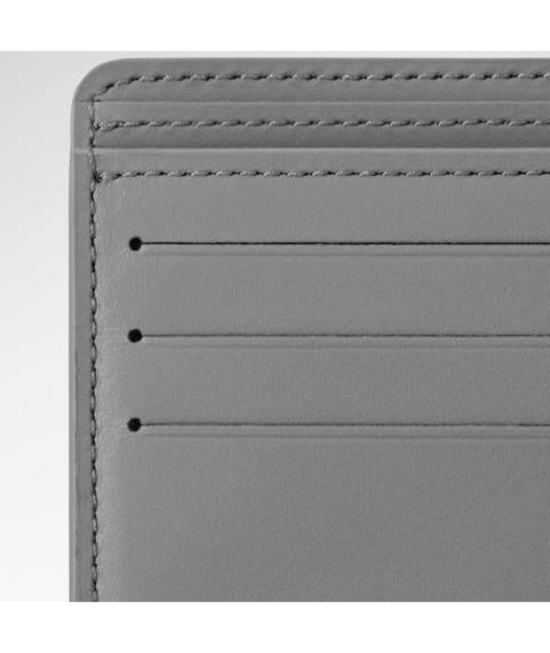 LOUIS VUITTON Серый кожаный кошелек, фото 2