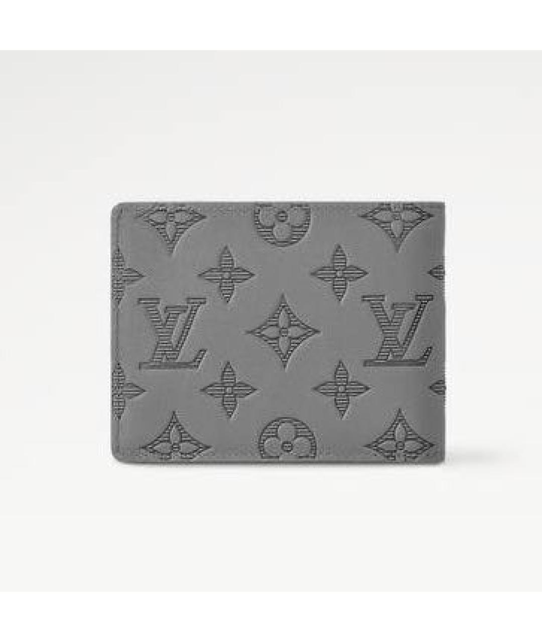 LOUIS VUITTON Серый кожаный кошелек, фото 6