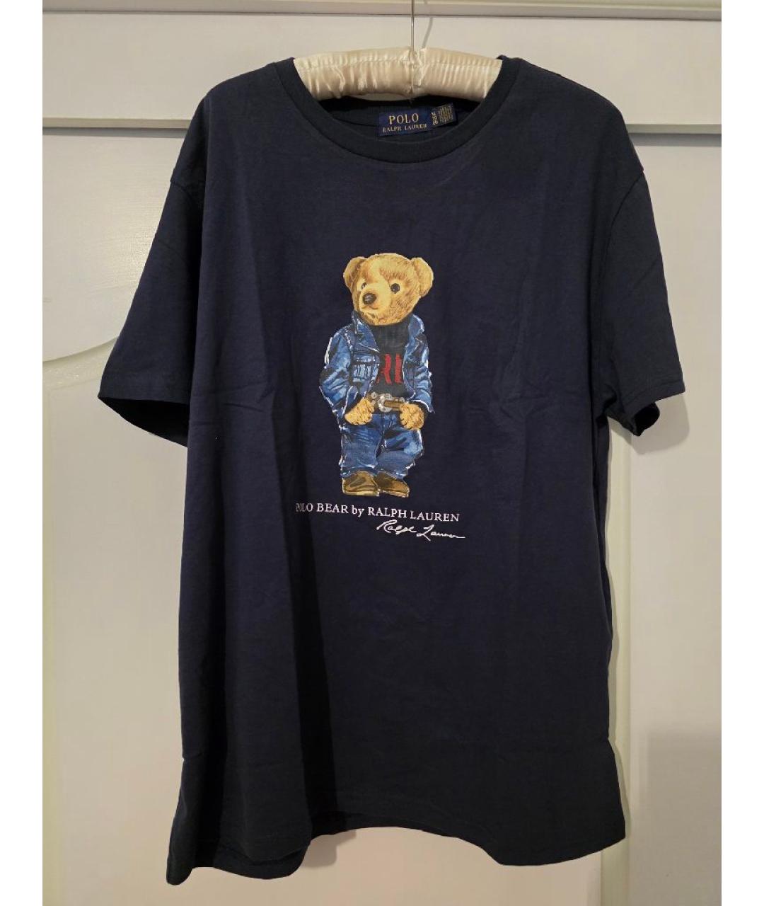 POLO RALPH LAUREN Темно-синяя хлопковая футболка, фото 10