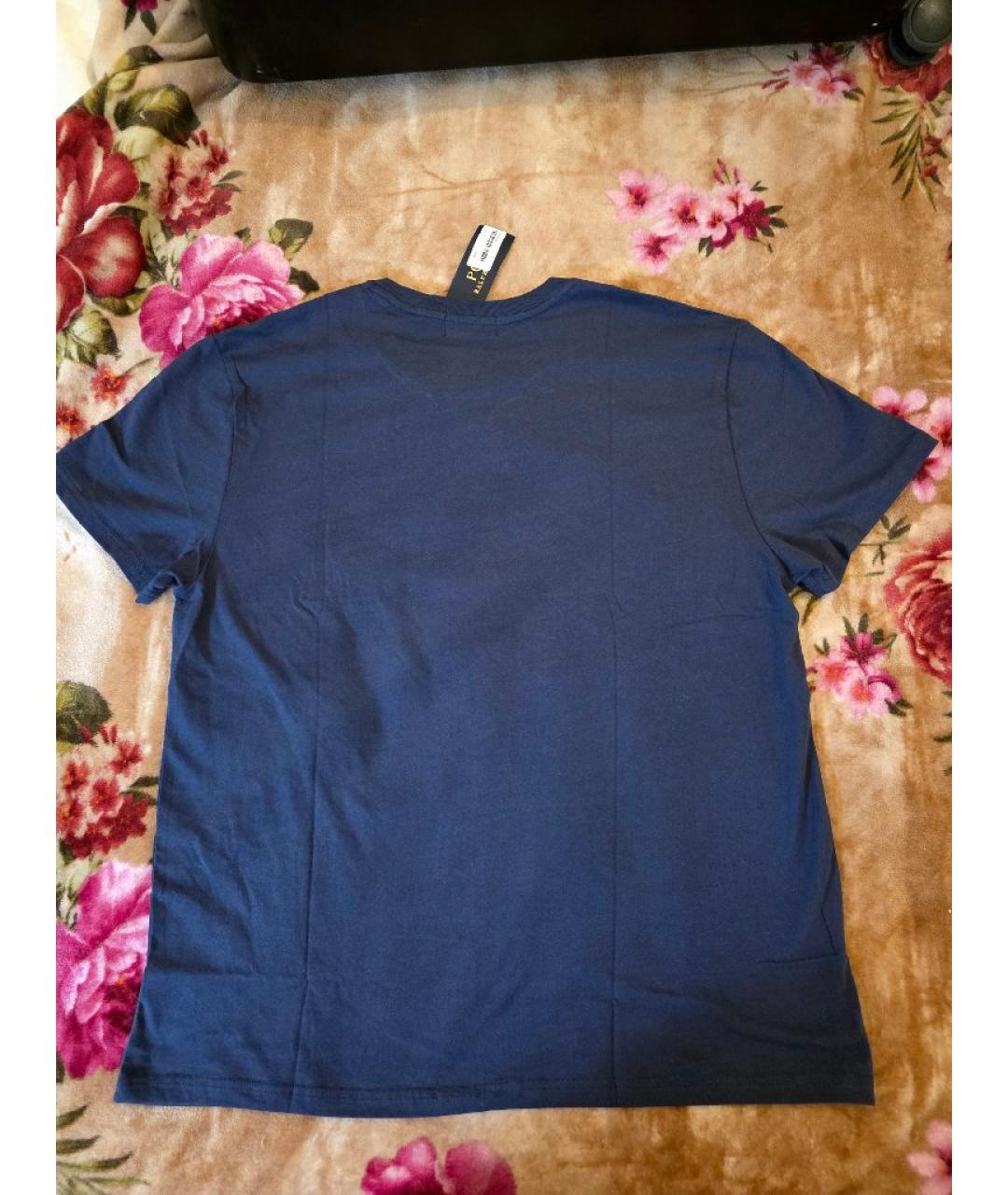 POLO RALPH LAUREN Темно-синяя хлопковая футболка, фото 4