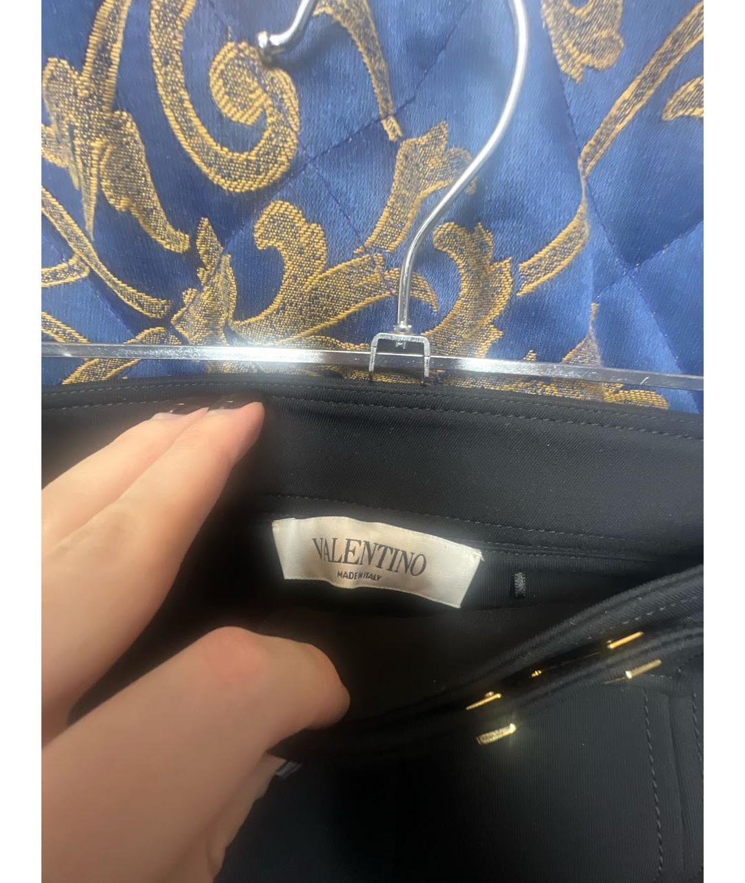 VALENTINO Черные вискозные прямые брюки, фото 4