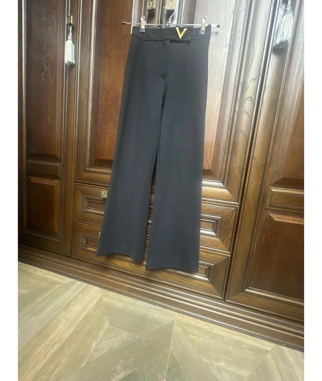 VALENTINO Черные вискозные прямые брюки, фото 6