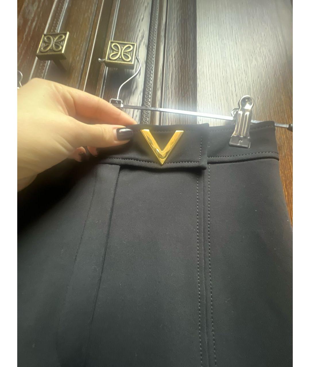 VALENTINO Черные вискозные прямые брюки, фото 5