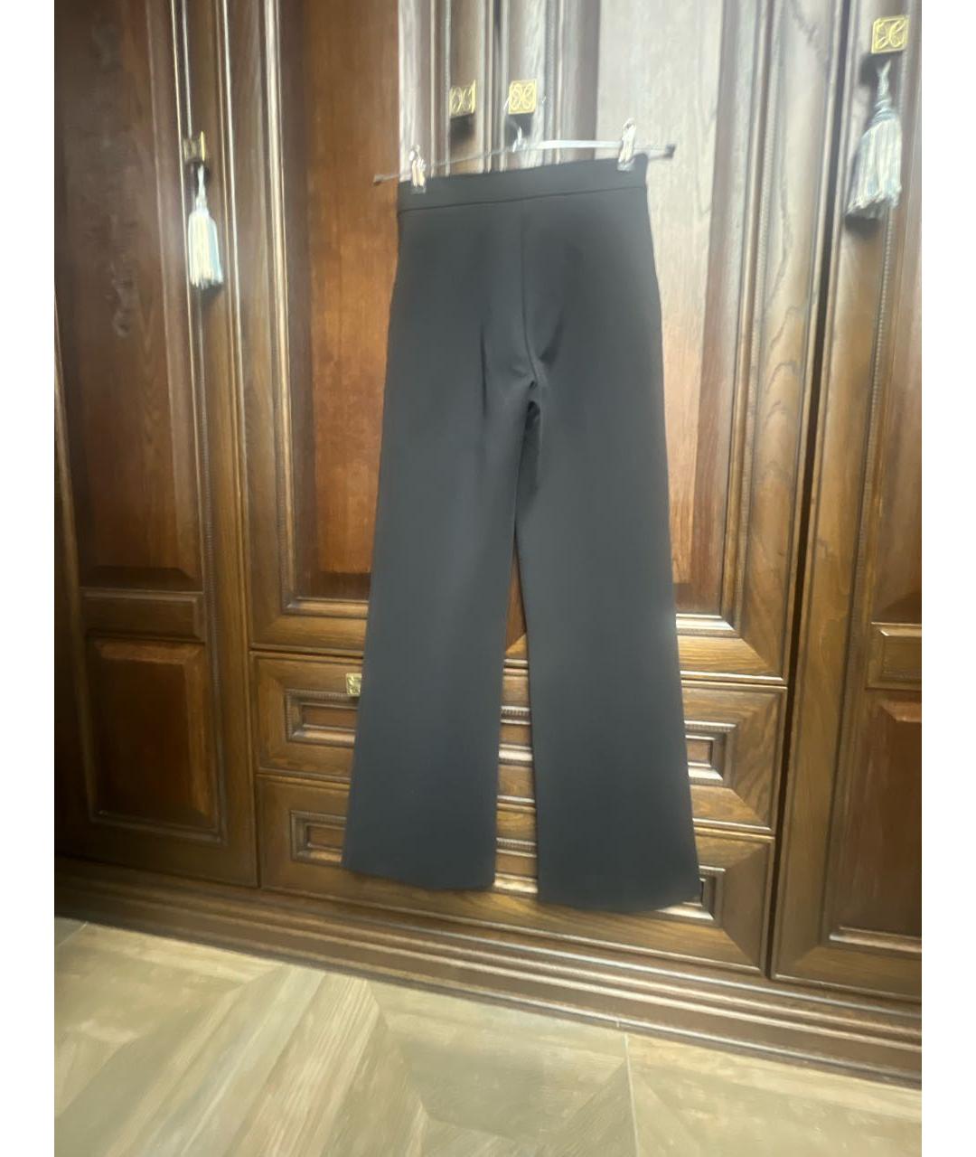 VALENTINO Черные вискозные прямые брюки, фото 2