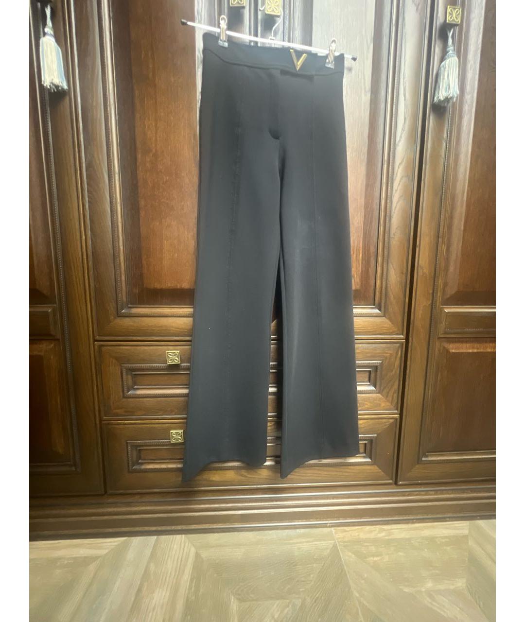 VALENTINO Черные вискозные прямые брюки, фото 7