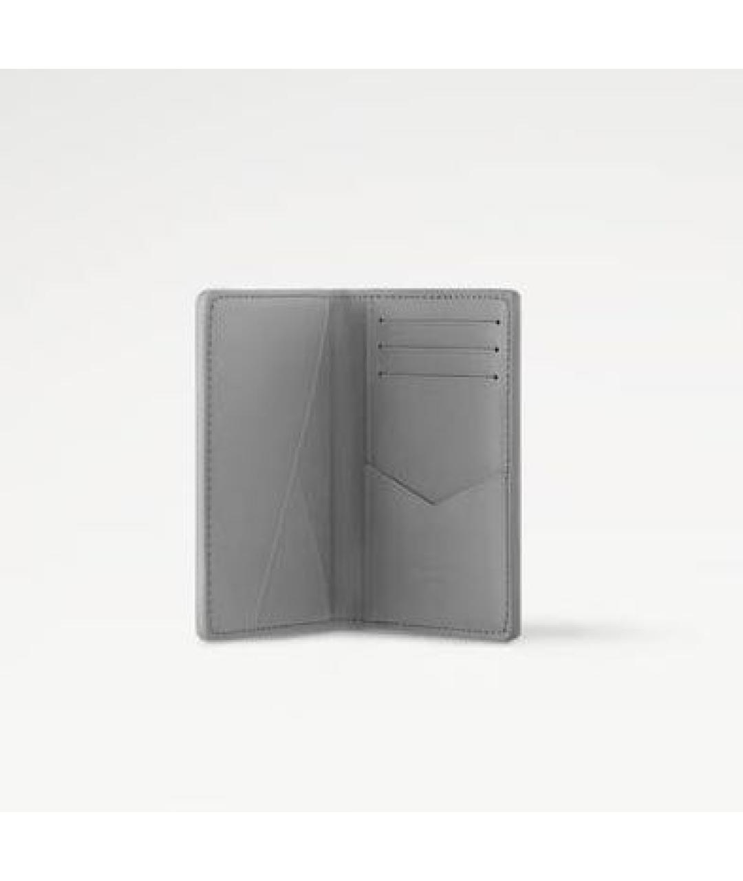 LOUIS VUITTON Серый кожаный кардхолдер, фото 3