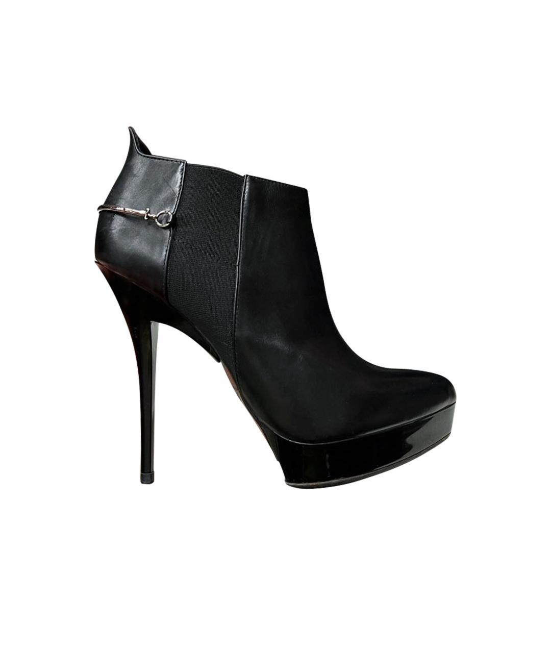 CESARE PACIOTTI Черные кожаные ботильоны, фото 1