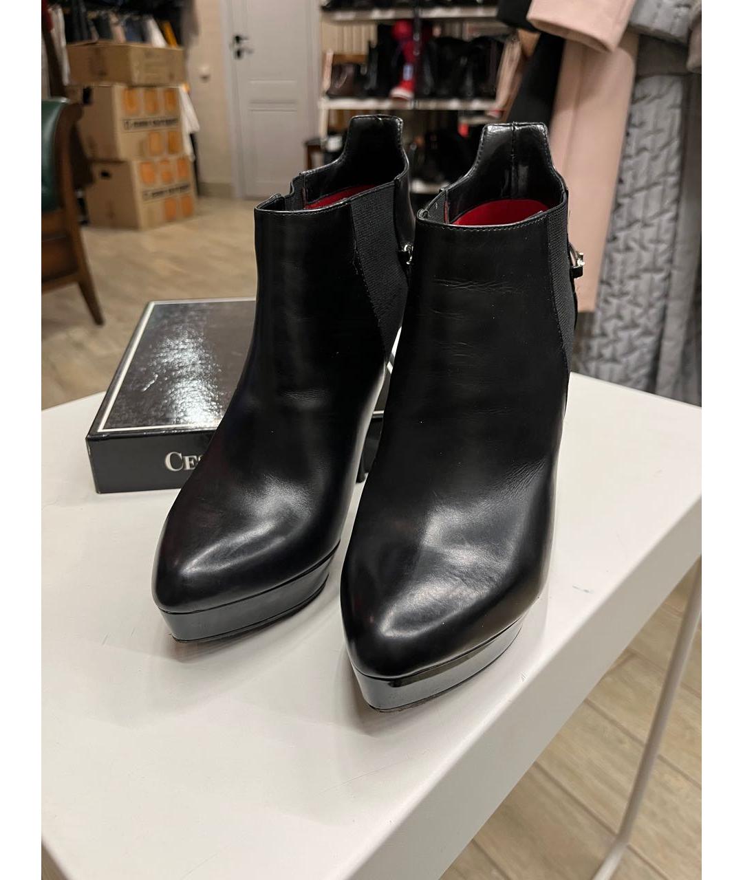 CESARE PACIOTTI Черные кожаные ботильоны, фото 2