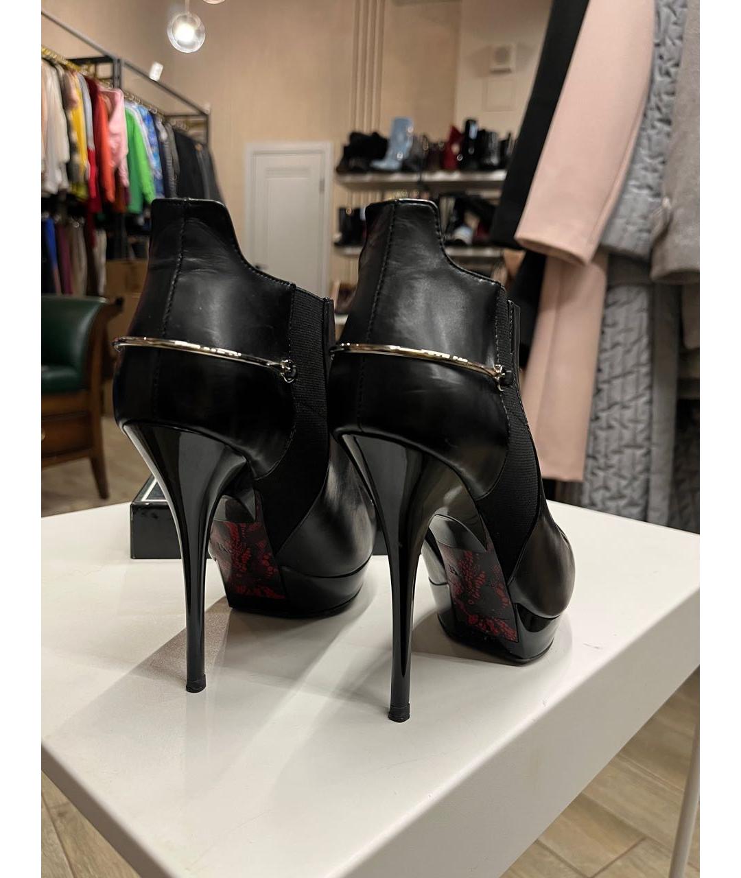 CESARE PACIOTTI Черные кожаные ботильоны, фото 3