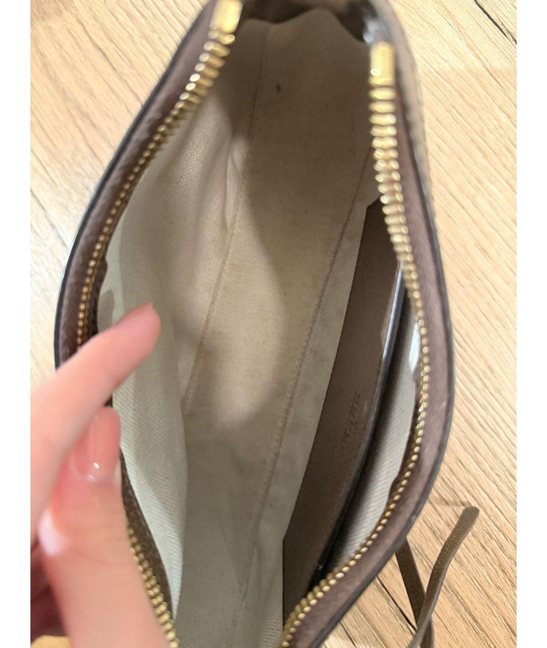 GUCCI Бежевая кожаная сумка с короткими ручками, фото 4