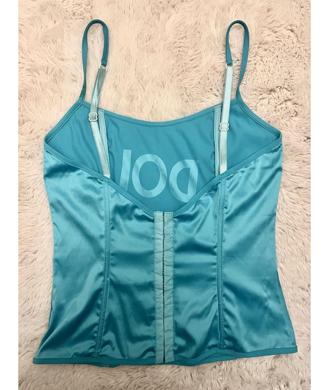 DOLCE&GABBANA Бирюзовый полиэстеровый корсет, фото 2