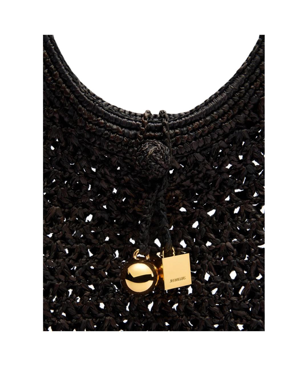 JACQUEMUS Черная тканевая сумка через плечо, фото 4