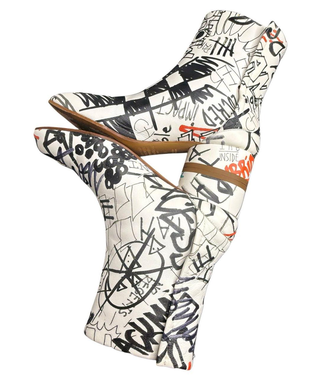 MAISON MARGIELA Белые кожаные полусапоги, фото 6