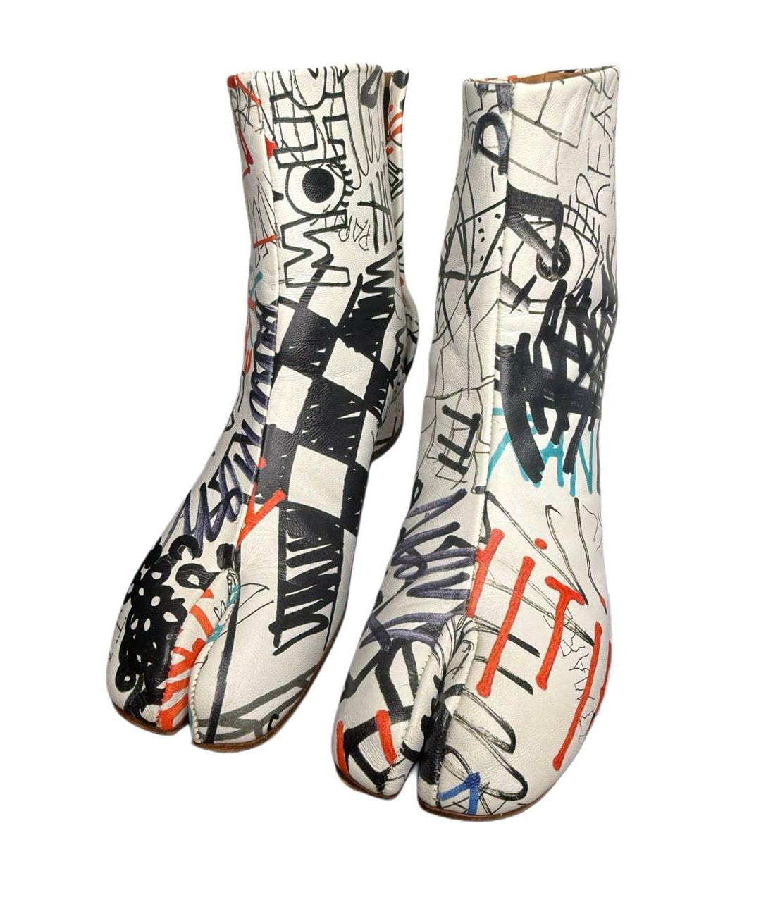 MAISON MARGIELA Белые кожаные полусапоги, фото 4