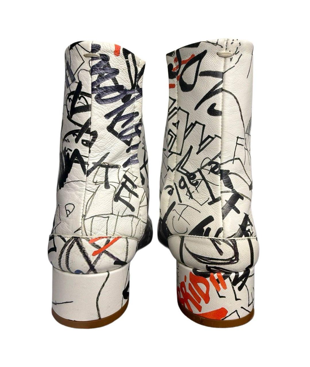 MAISON MARGIELA Белые кожаные полусапоги, фото 8