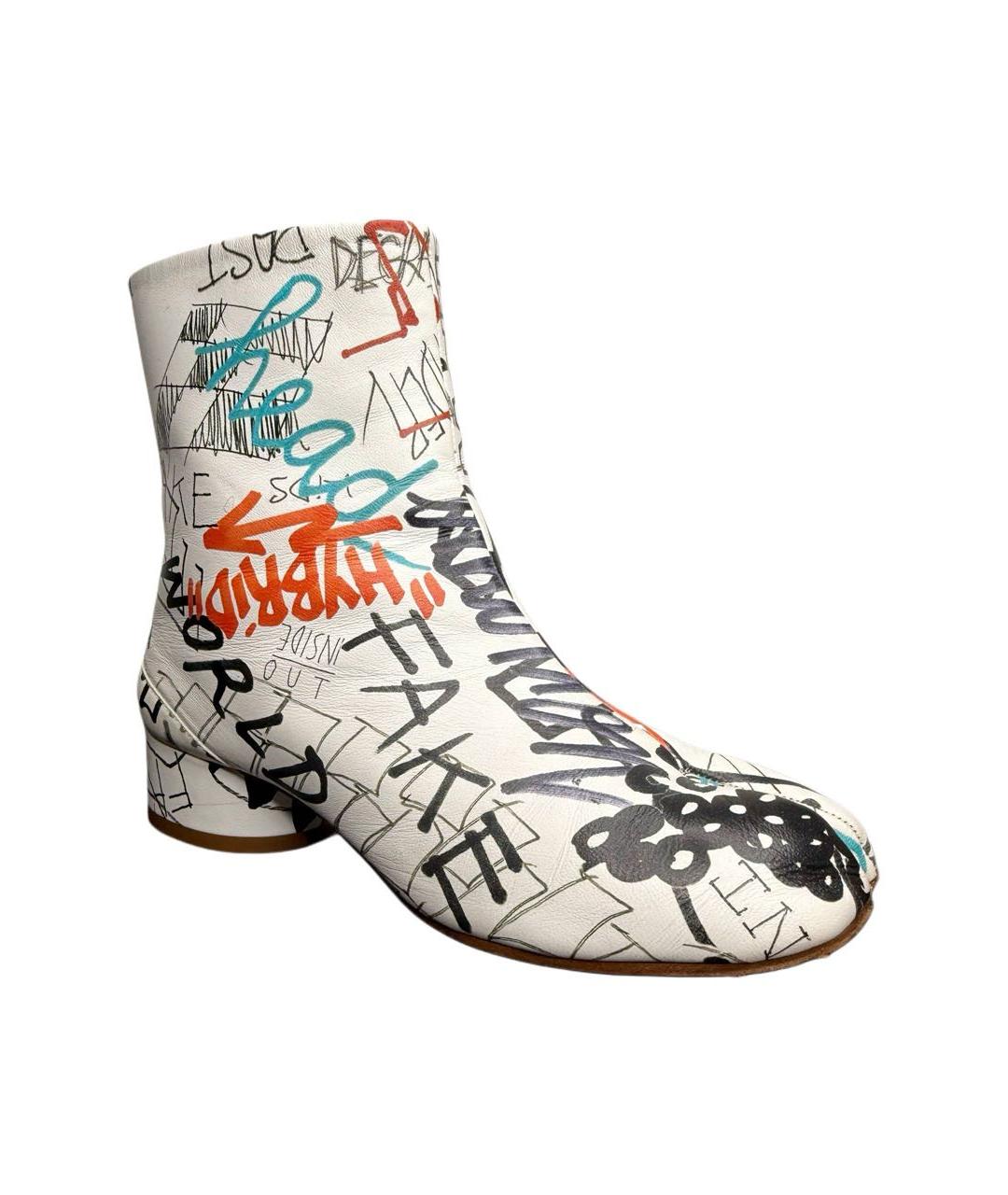 MAISON MARGIELA Белые кожаные полусапоги, фото 9