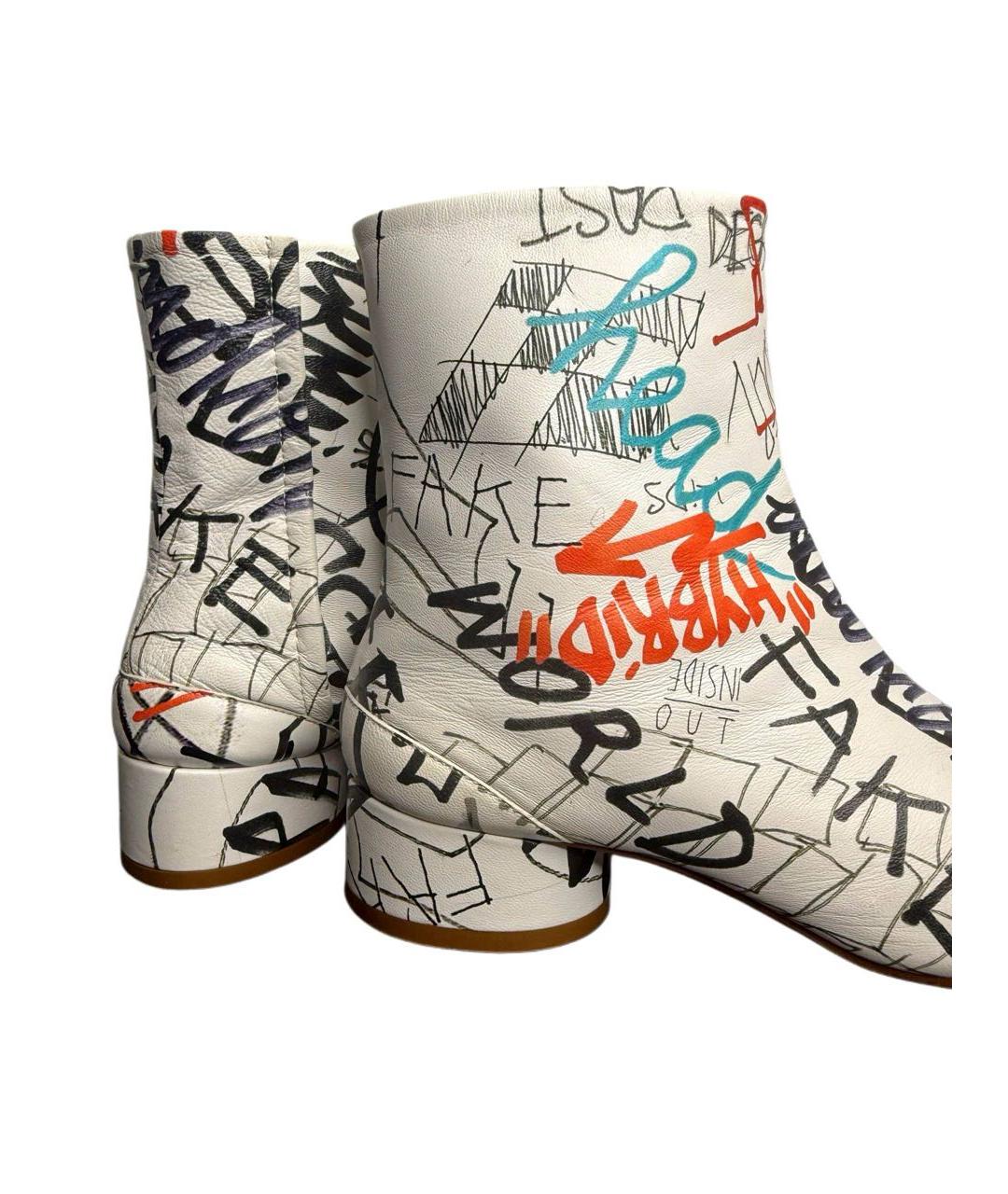 MAISON MARGIELA Белые кожаные полусапоги, фото 5