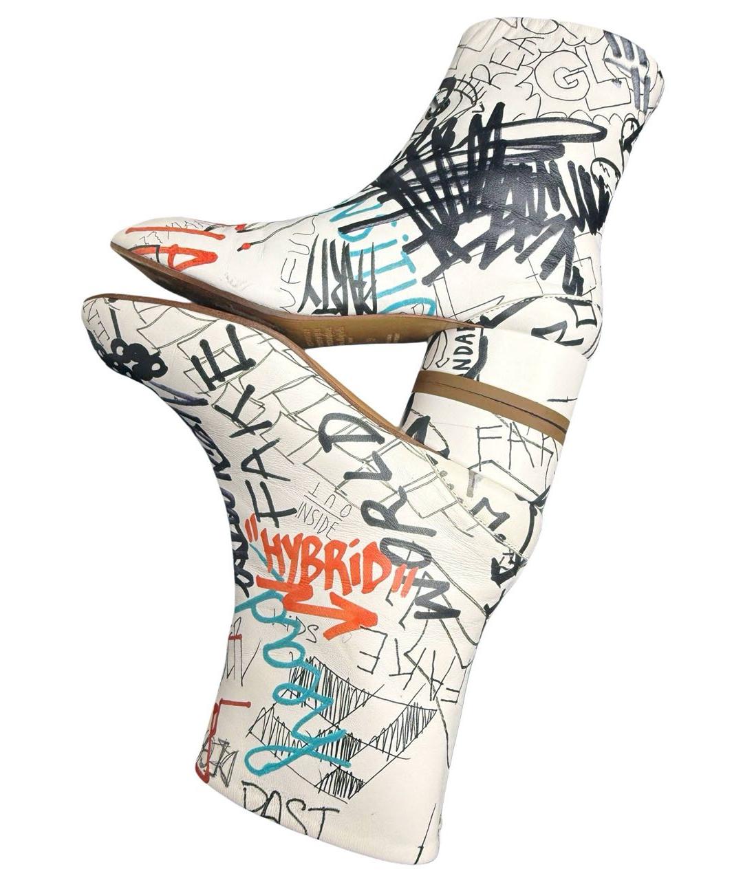 MAISON MARGIELA Белые кожаные полусапоги, фото 7