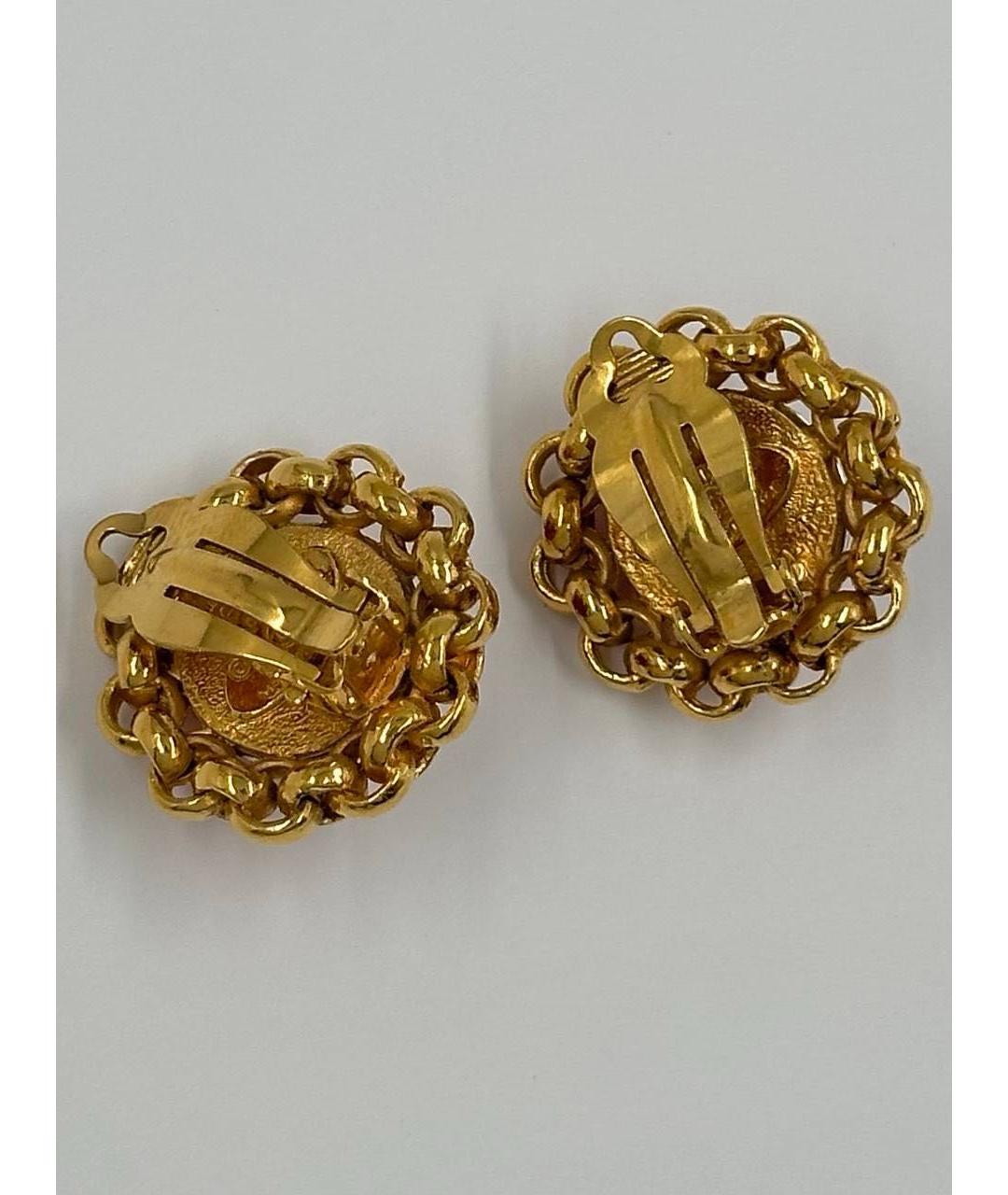 CHANEL Красные позолоченные клипсы, фото 2