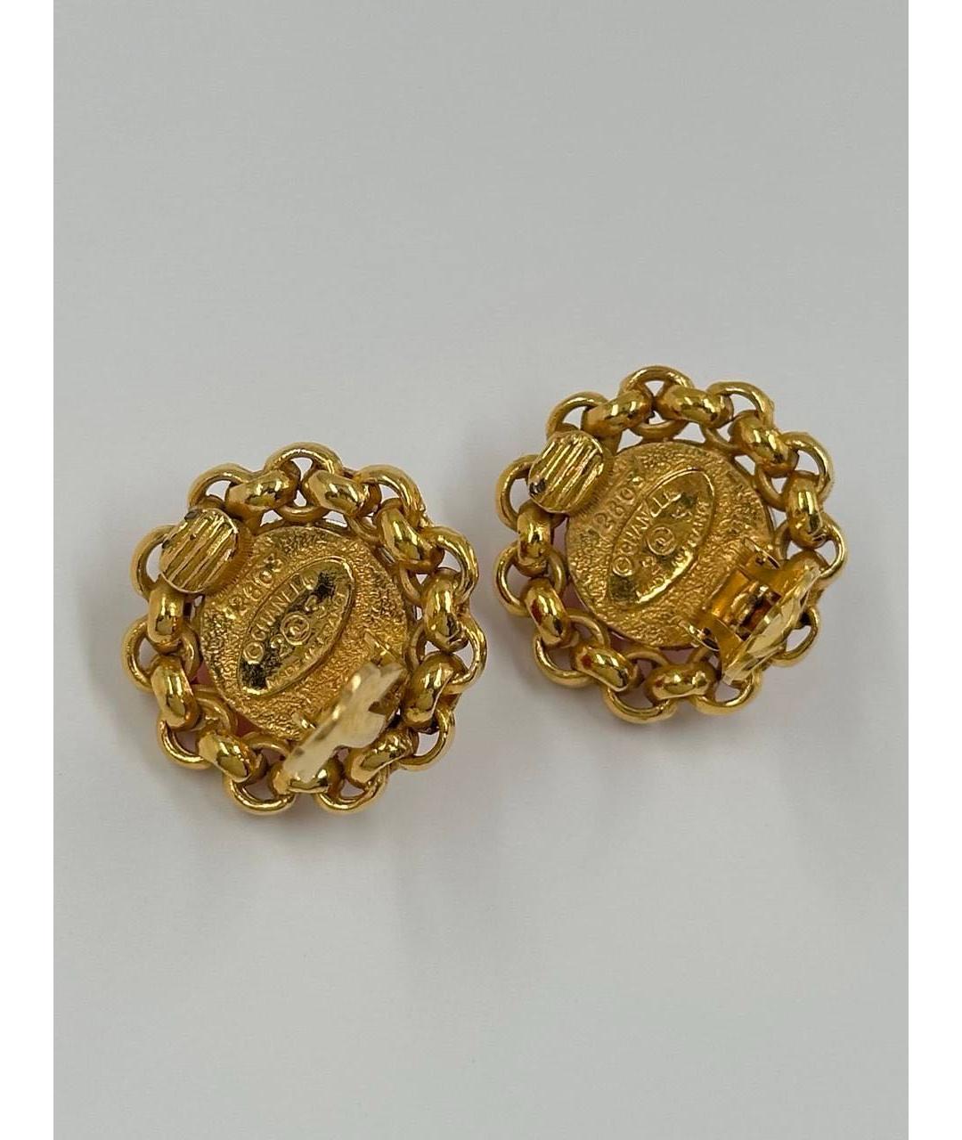 CHANEL Красные позолоченные клипсы, фото 3