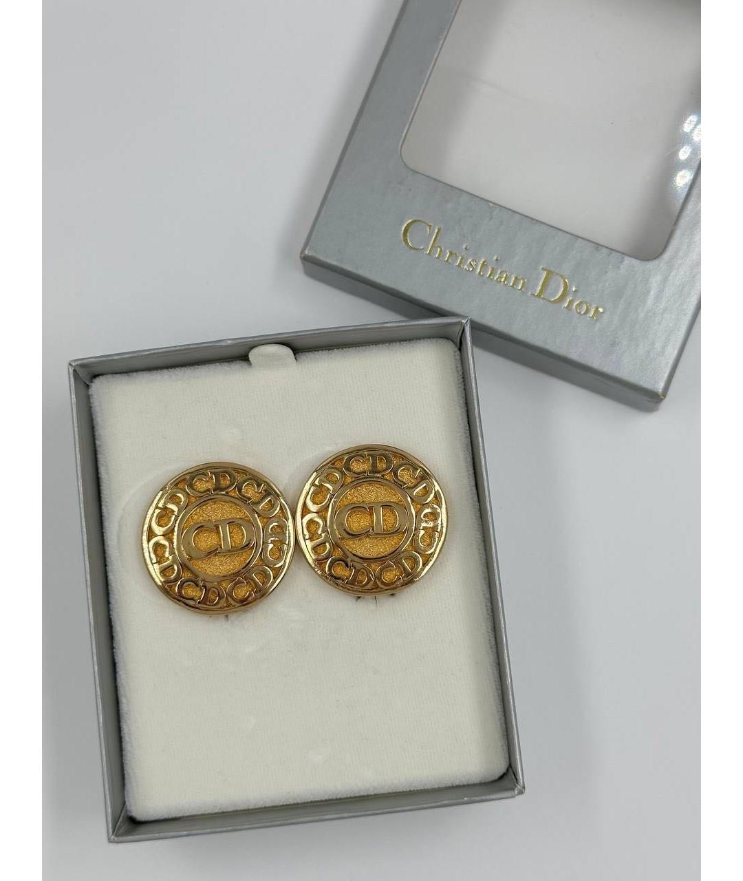 CHRISTIAN DIOR Золотые позолоченные клипсы, фото 8