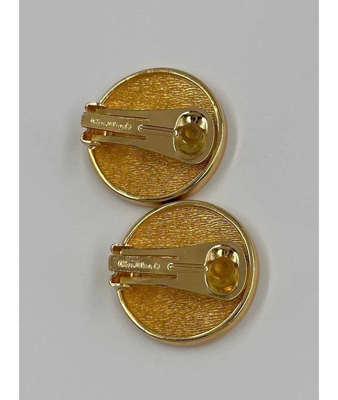 CHRISTIAN DIOR Золотые позолоченные клипсы, фото 5