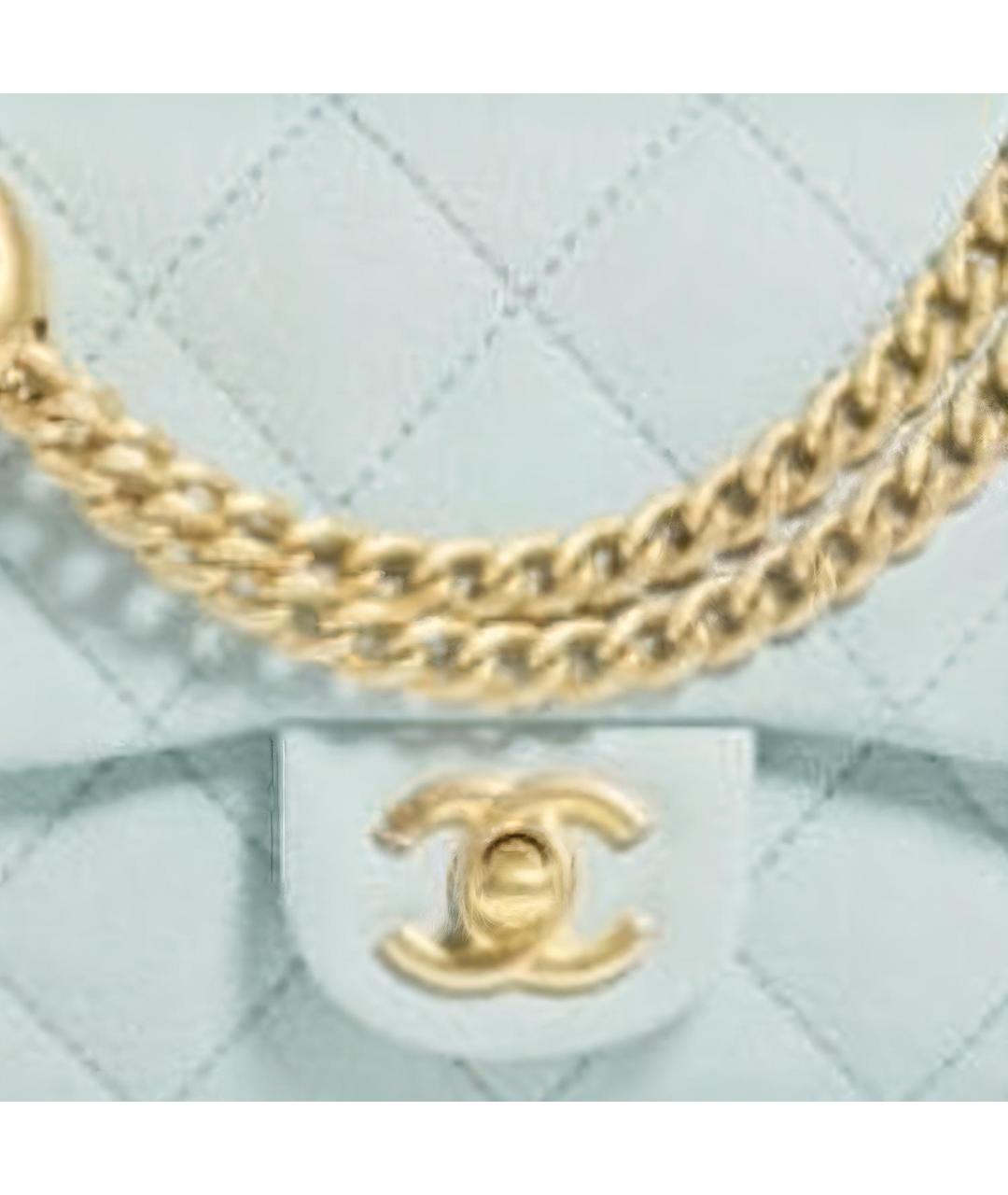 CHANEL Голубая кожаная сумка через плечо, фото 2