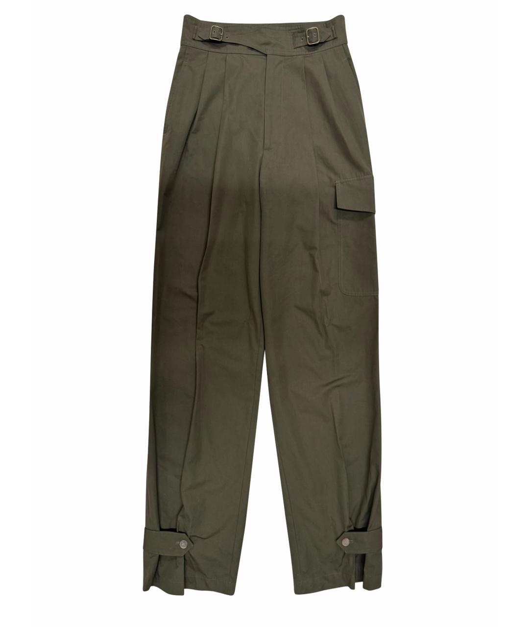 RALPH LAUREN Хаки хлопковые брюки широкие, фото 1