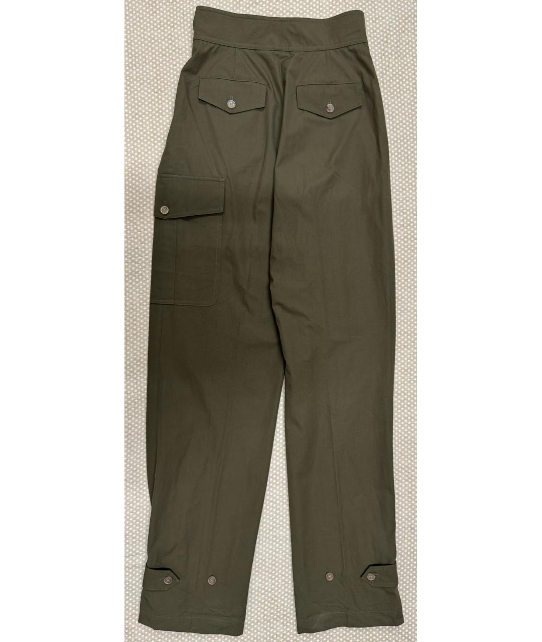 RALPH LAUREN Хаки хлопковые брюки широкие, фото 2