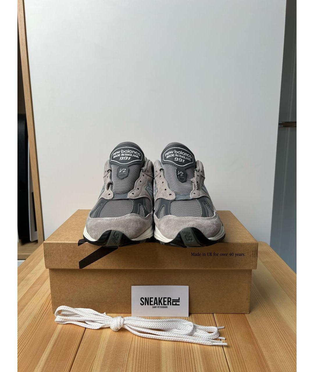 NEW BALANCE Серые замшевые низкие кроссовки / кеды, фото 2