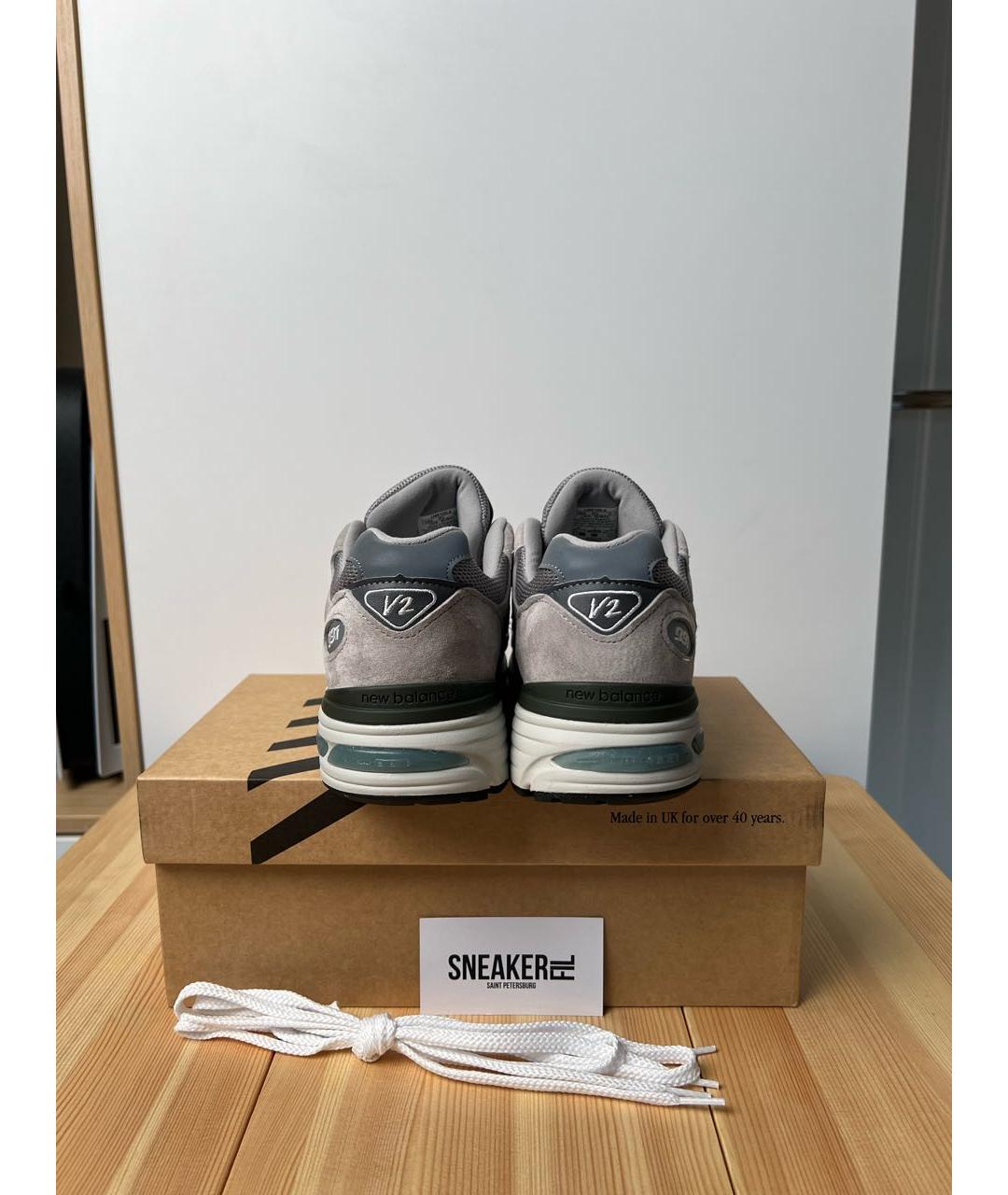 NEW BALANCE Серые замшевые низкие кроссовки / кеды, фото 4