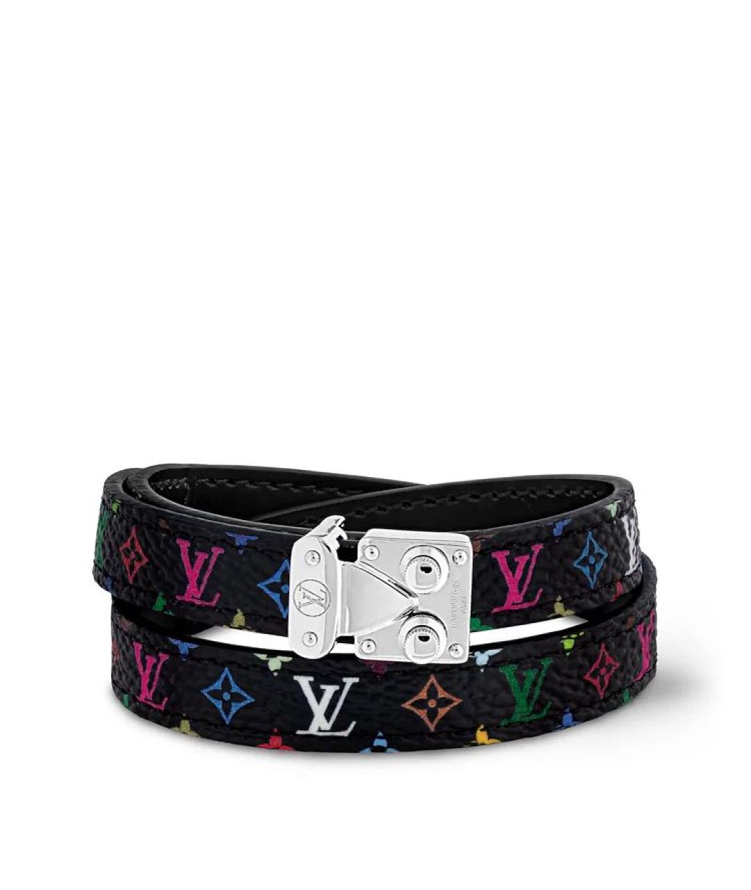 LOUIS VUITTON Черный кожаный браслет, фото 1