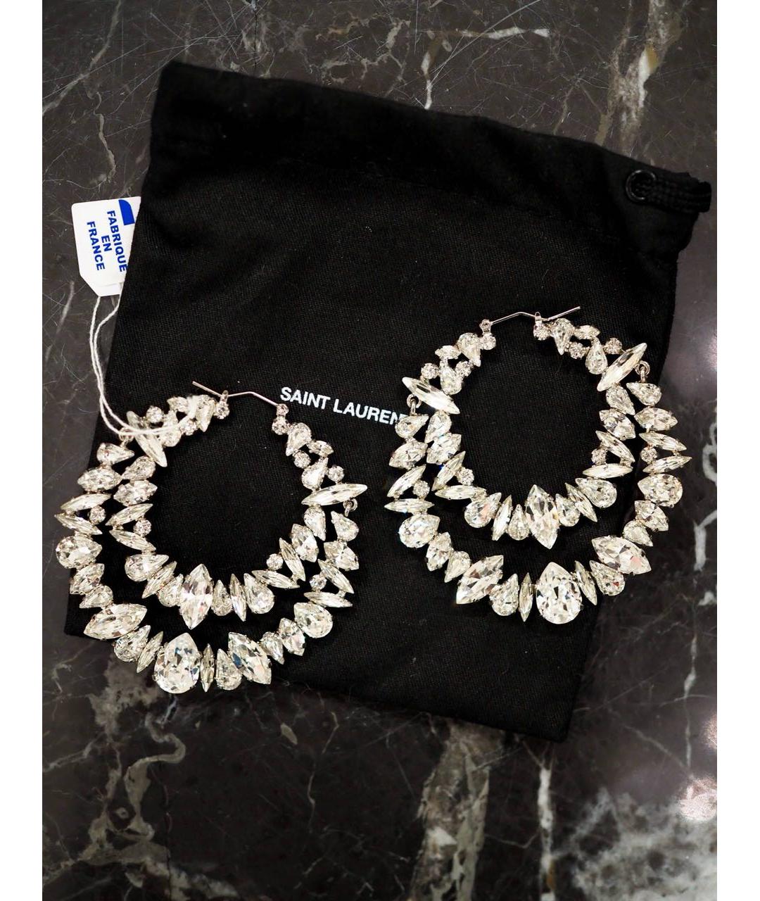 SAINT LAURENT Серебряные металлические серьги, фото 2