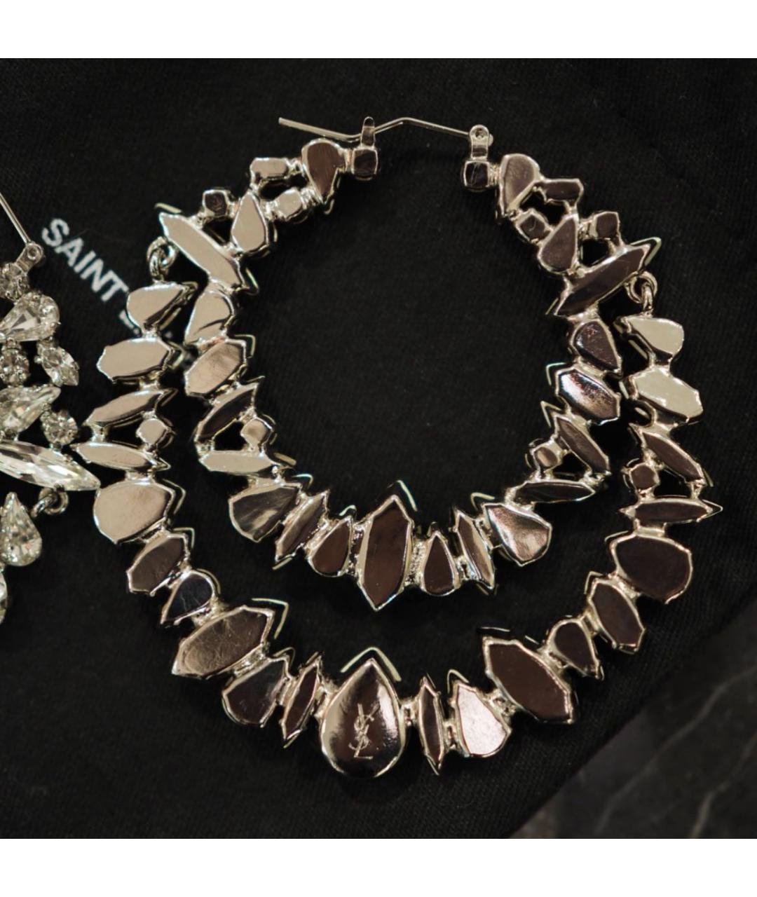 SAINT LAURENT Серебряные металлические серьги, фото 3