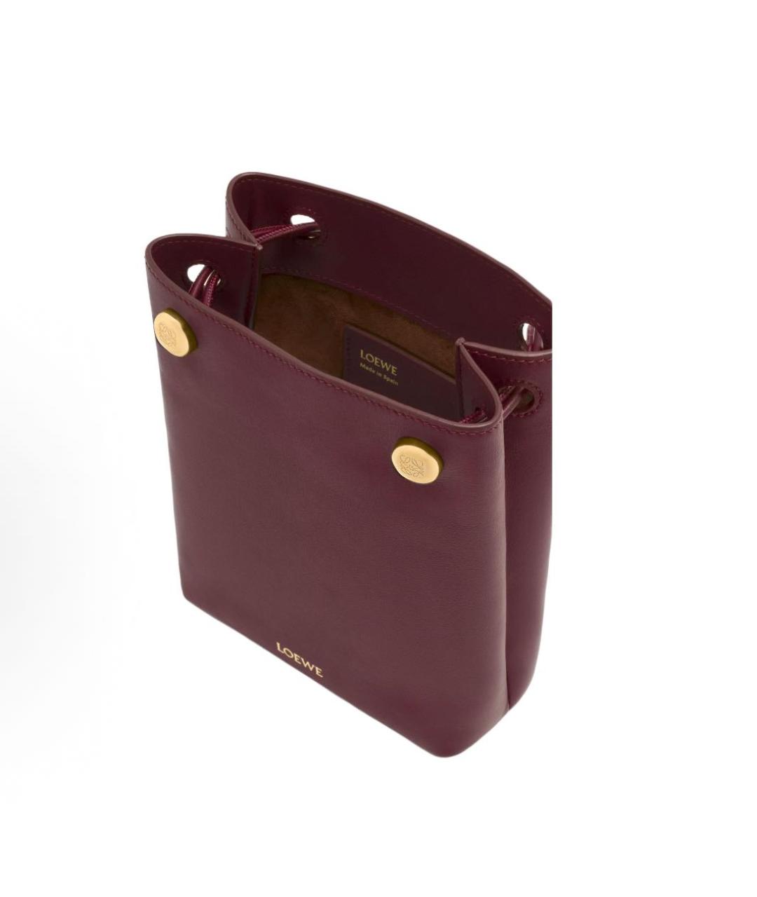 LOEWE Бордовая кожаная сумка через плечо, фото 6