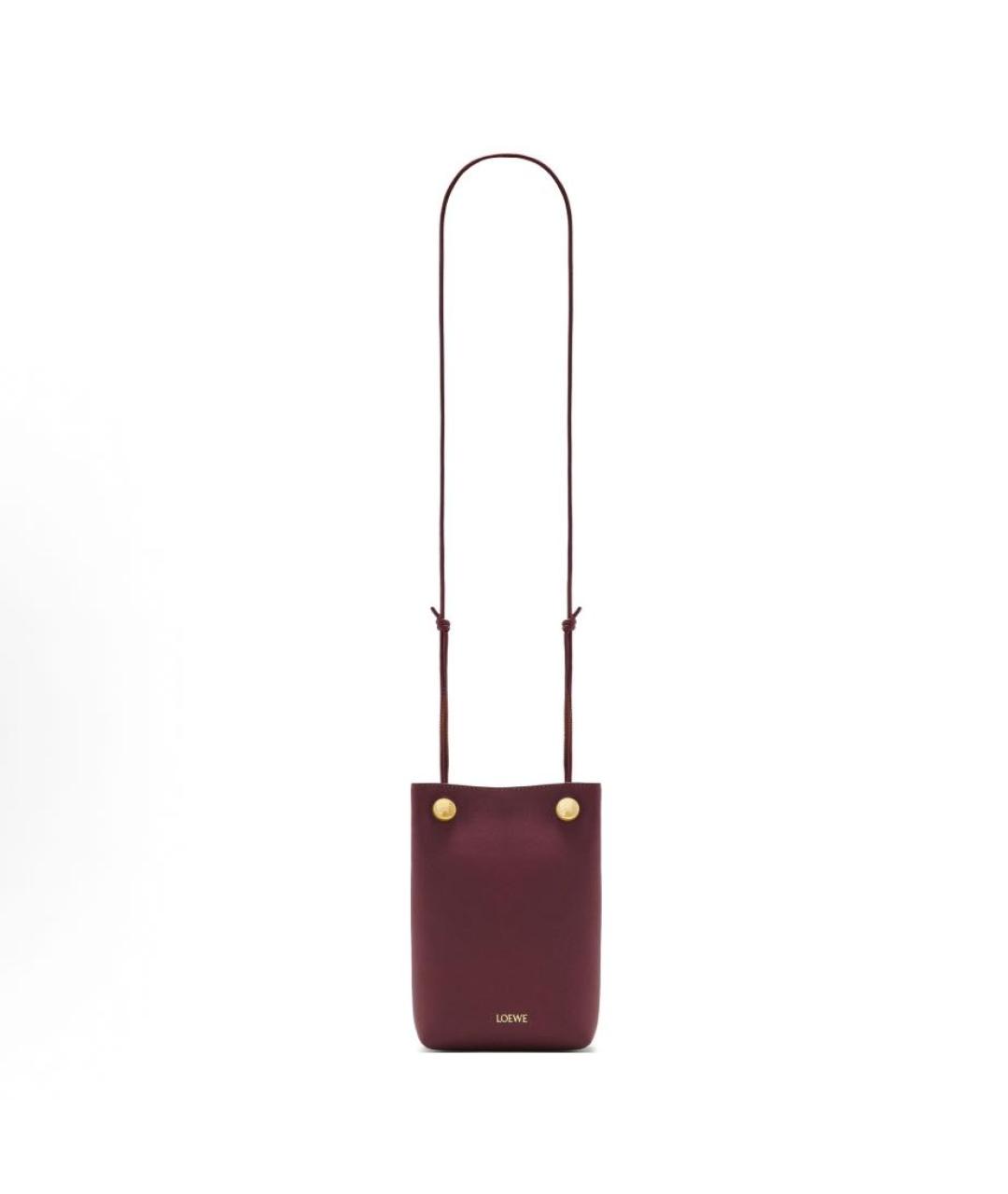 LOEWE Бордовая кожаная сумка через плечо, фото 5