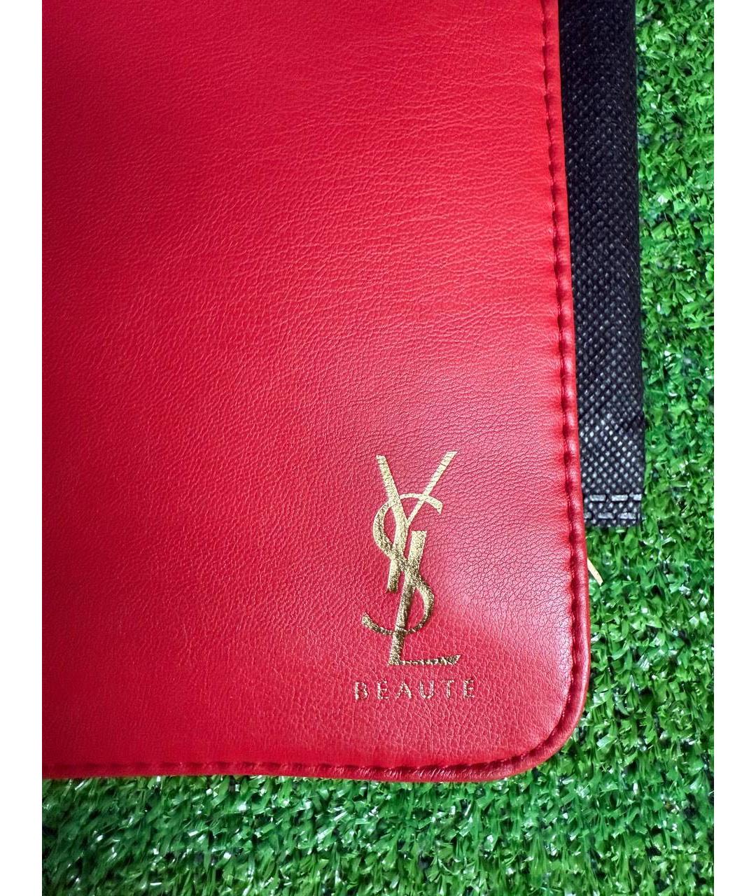 SAINT LAURENT Красная кожаная косметичка, фото 2
