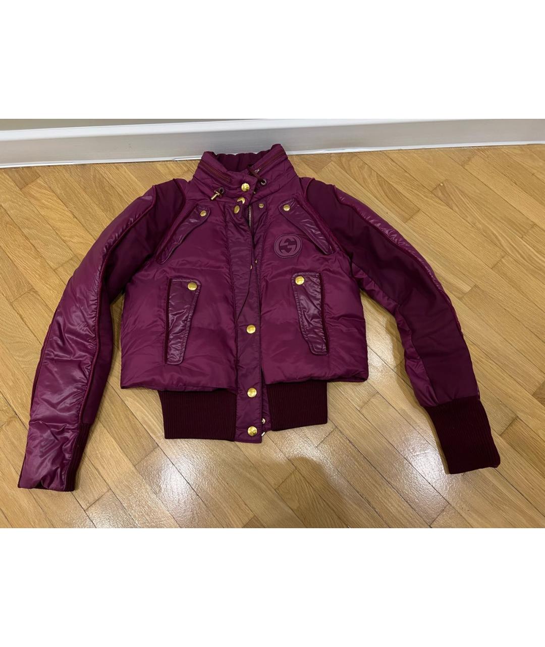 GUCCI Фиолетовый полиэстеровый пуховик, фото 6