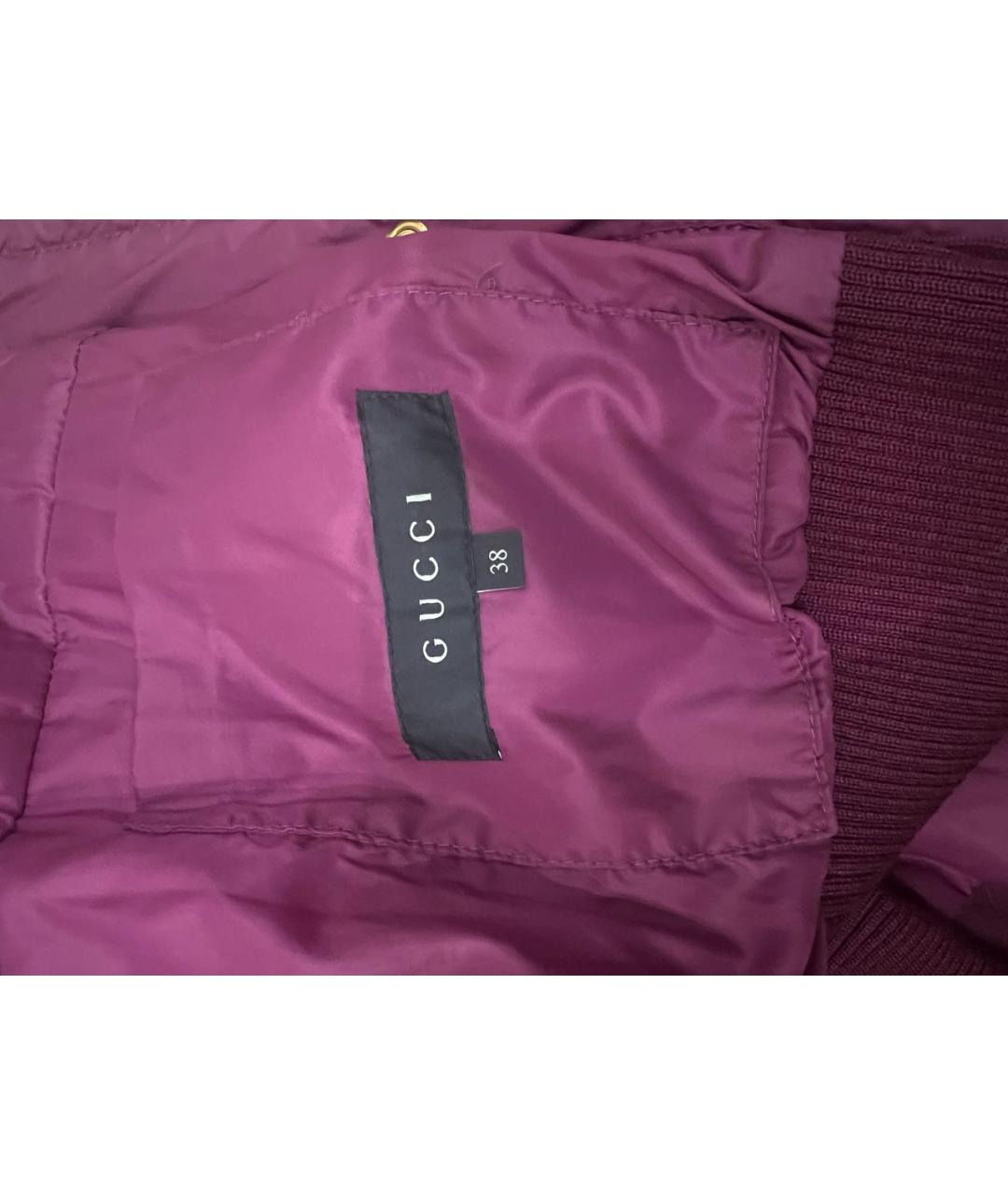 GUCCI Фиолетовый полиэстеровый пуховик, фото 5
