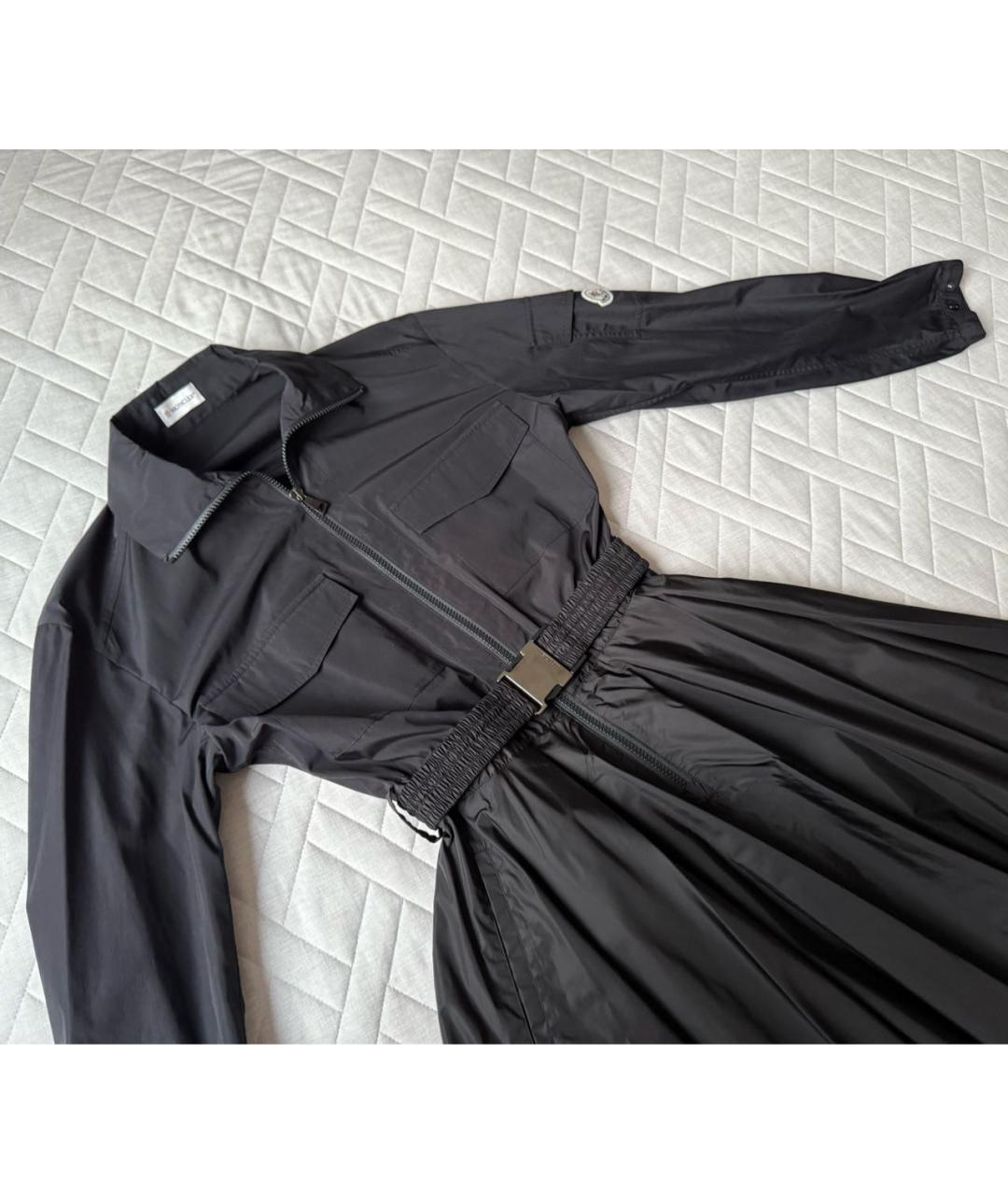 MONCLER Черное полиамидовое повседневное платье, фото 8