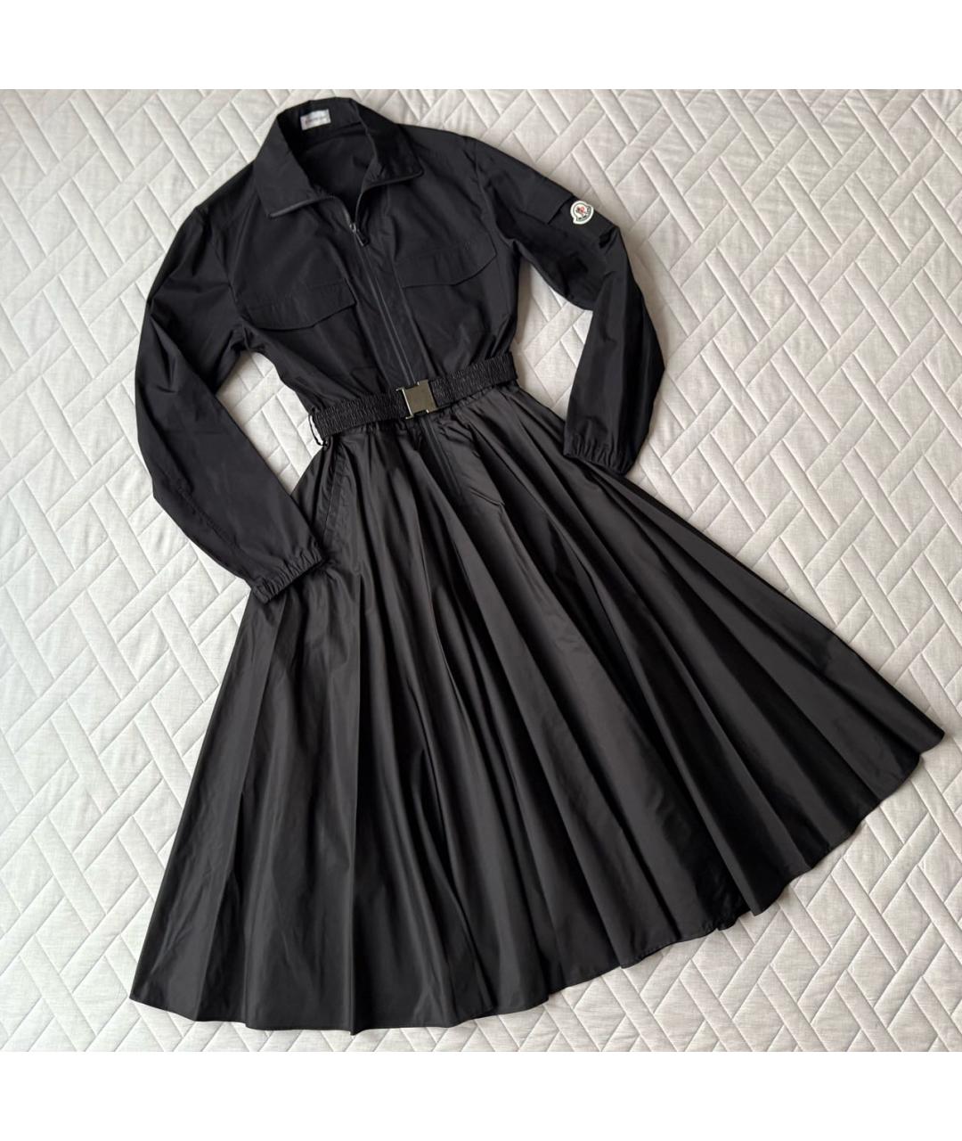 MONCLER Черное полиамидовое повседневное платье, фото 5