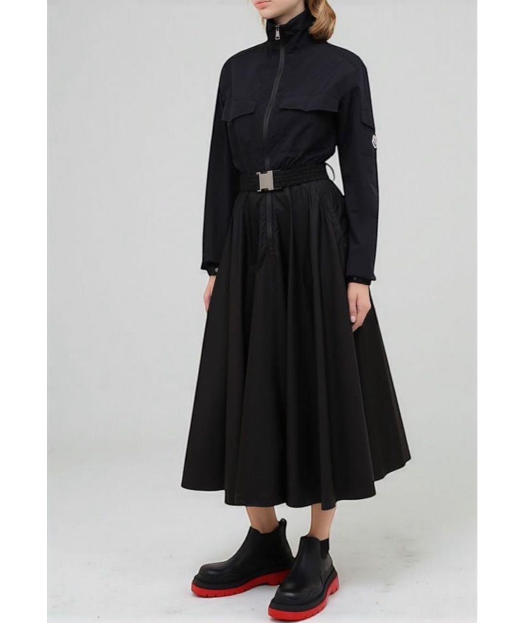 MONCLER Черное полиамидовое повседневное платье, фото 4