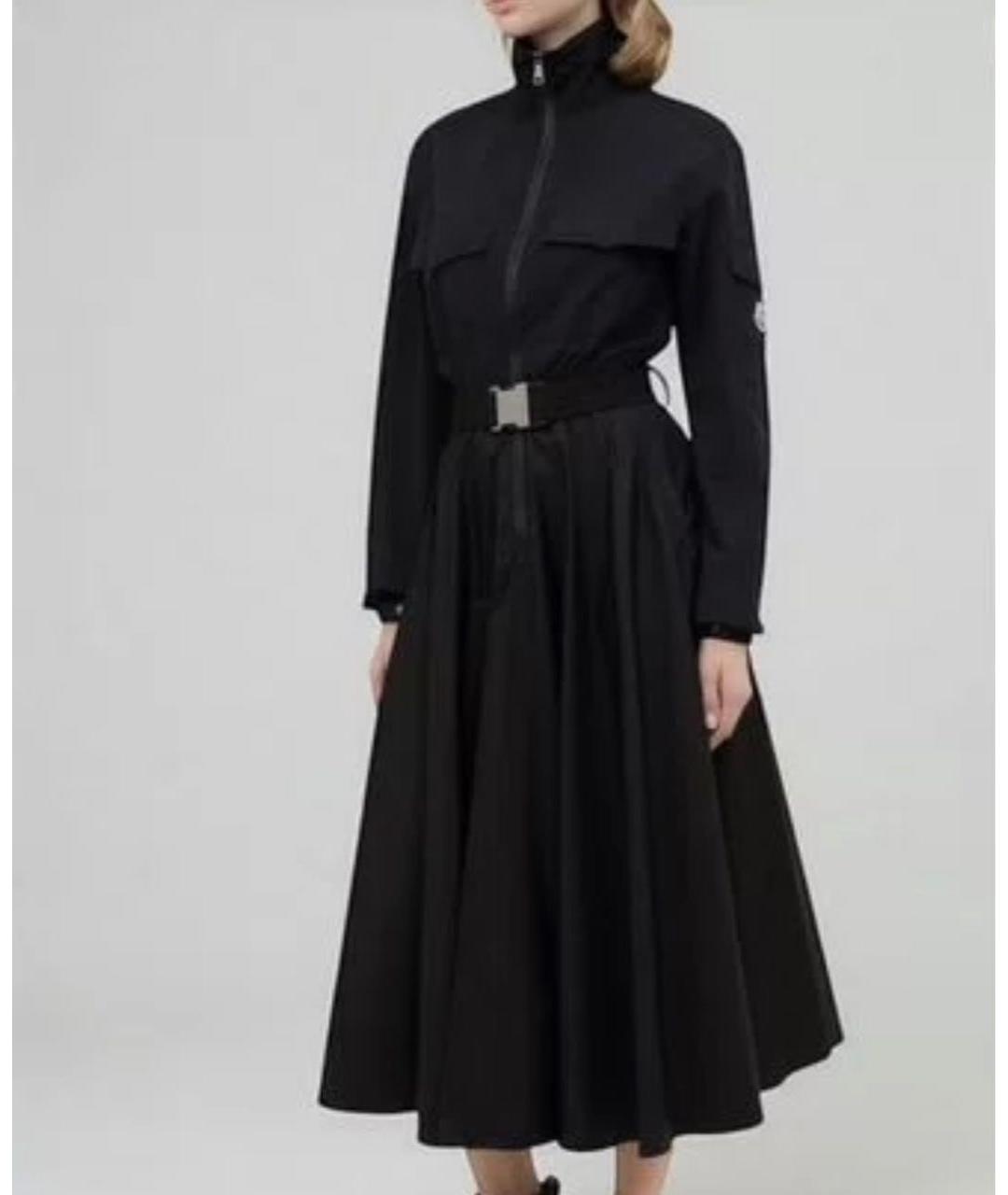 MONCLER Черное полиамидовое повседневное платье, фото 7