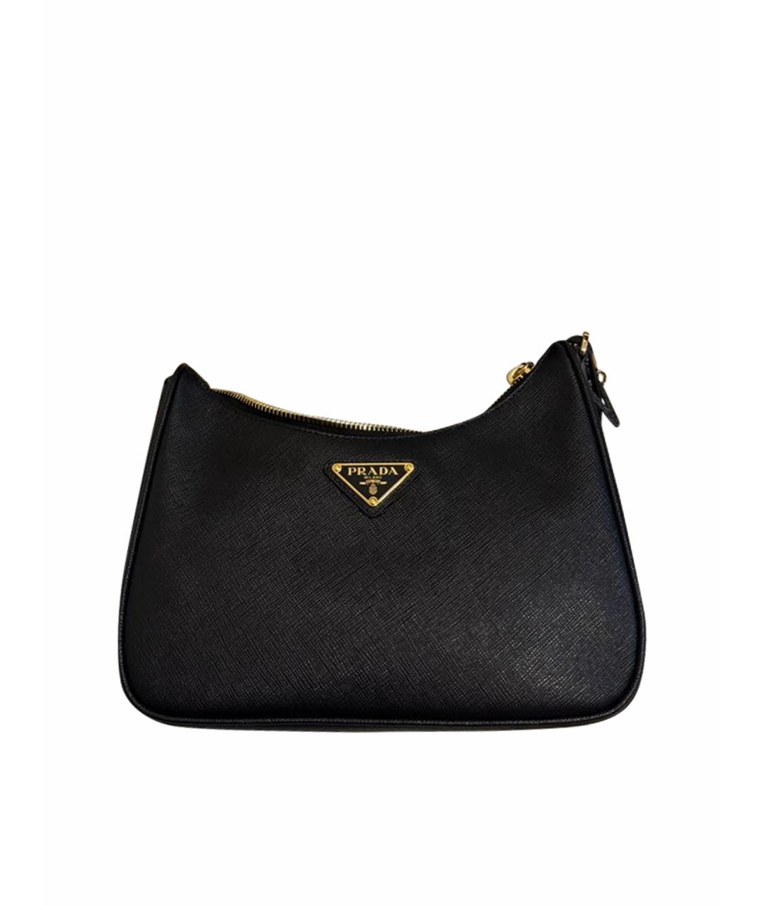 PRADA Черная кожаная сумка с короткими ручками, фото 1