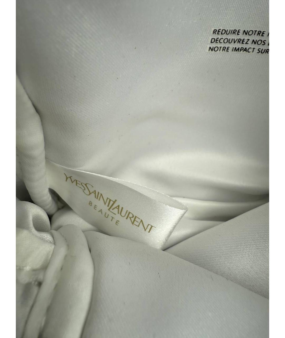 SAINT LAURENT Белая кожаная косметичка, фото 6