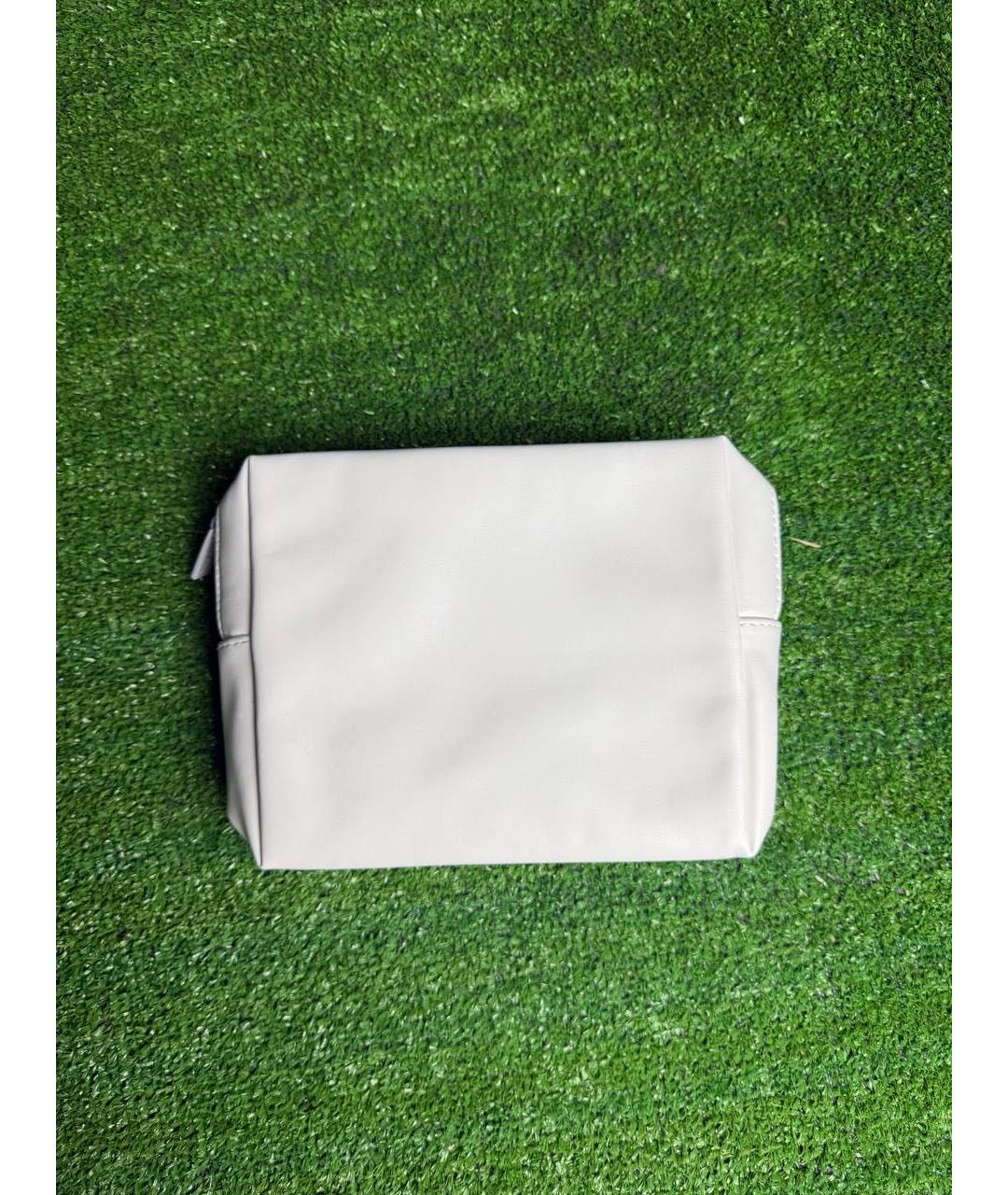 SAINT LAURENT Белая кожаная косметичка, фото 4