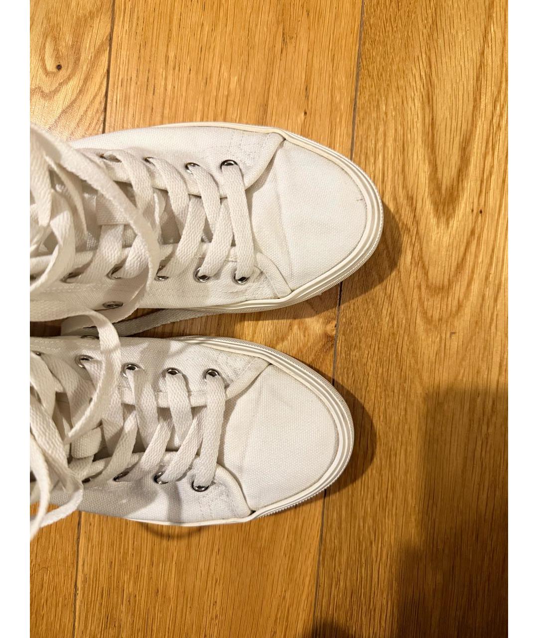 SAINT LAURENT Белые текстильные кеды, фото 5