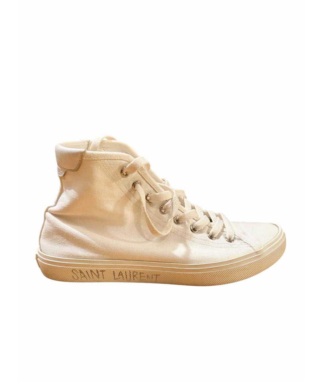 SAINT LAURENT Белые текстильные кеды, фото 1